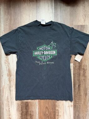 Harley-Davidson Black Graphic Tee - "Tis A Fine Ride" vintage